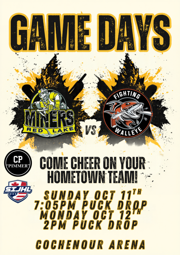 MINERS HOME GAMES – OCT 11 & 12